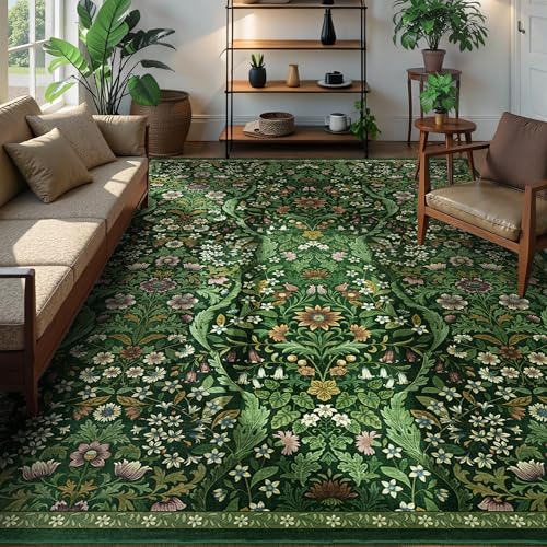 8x10 Large Area Rug Floral Botanical Boho Carpet for Living Room