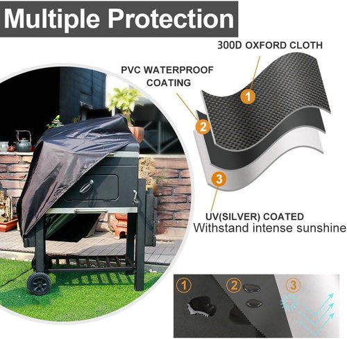 Char-Broil 40-Inch Heavy Duty Grill Cover - Waterproof, UV Resistant & Windproof Protection