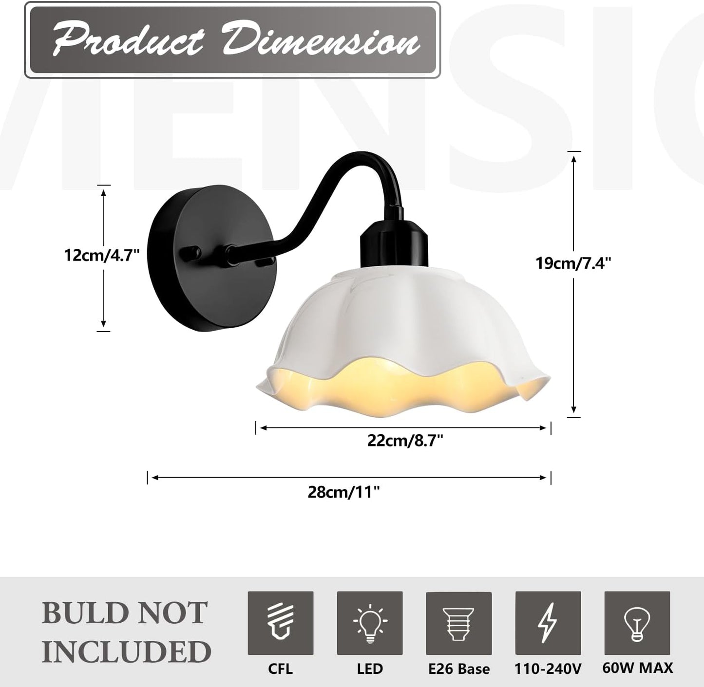 Gold Wall Sconce 1-Light Modern Wall Lighting Fixture Farmhouse Vanity Sconces Lights with Milk White Glass Shade Indoor Wall Sconce Lamp Wall Mount Light Fixture for Bedroom MWL02-1A
