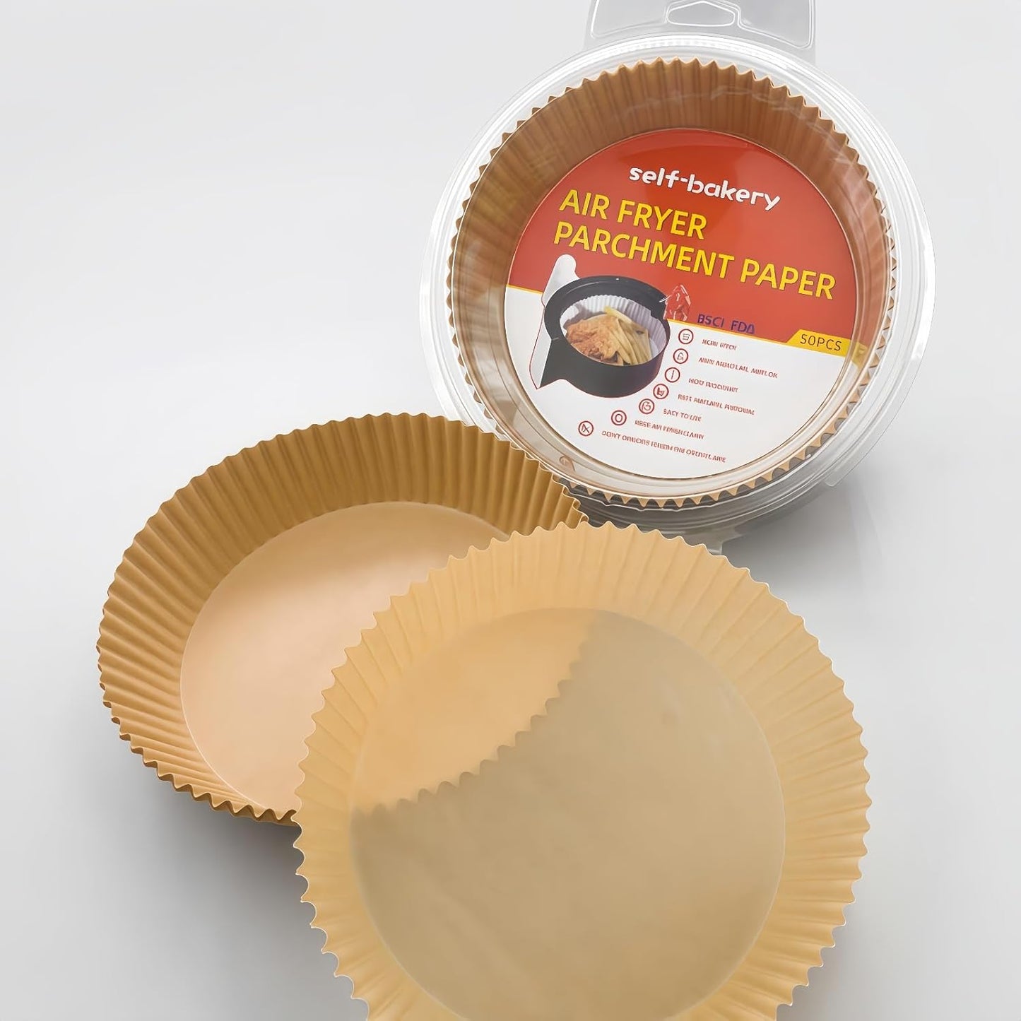 Round Air Fryer Liners 100 Pcs - 8-Inch Disposable Non-Stick Parchment Paper for Easy Cleanup | Oil & Waterproof