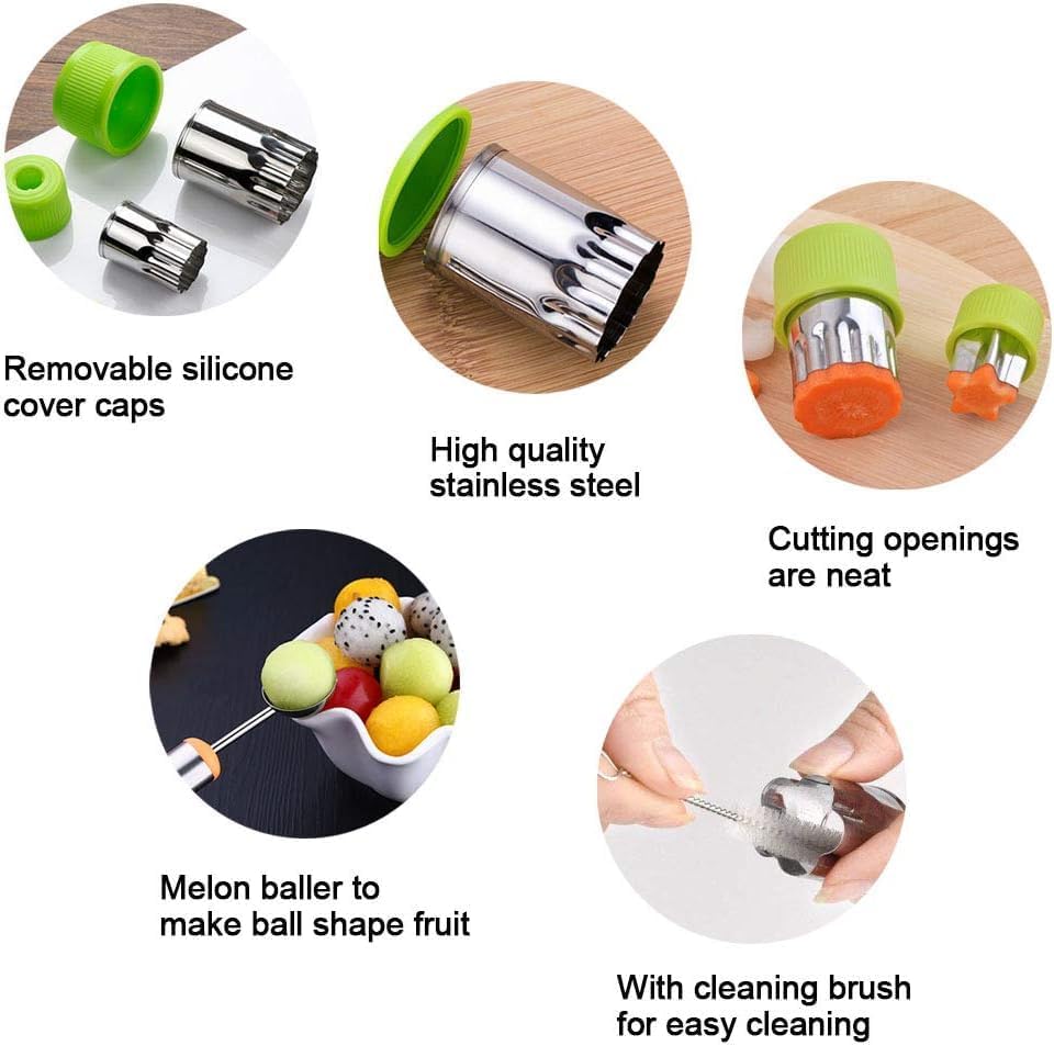 LetGoShop Cookie Cutter Set - 12 Fun Shapes with Safety Handle & Cartoon Food Forks for Kids Lunch