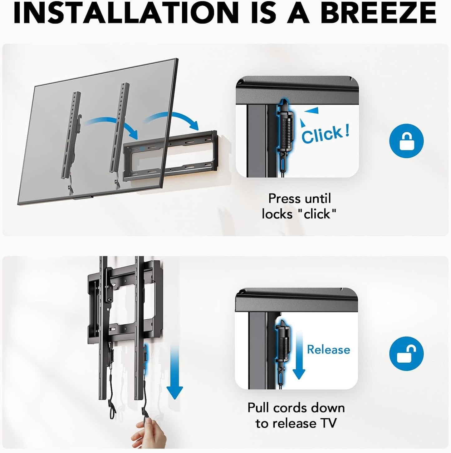 Pipishell Tilt TV Wall Mount Bracket - Low Profile for 23-55 Inch TVs | Anti-Glaring 8° Tilt, Max 99lbs