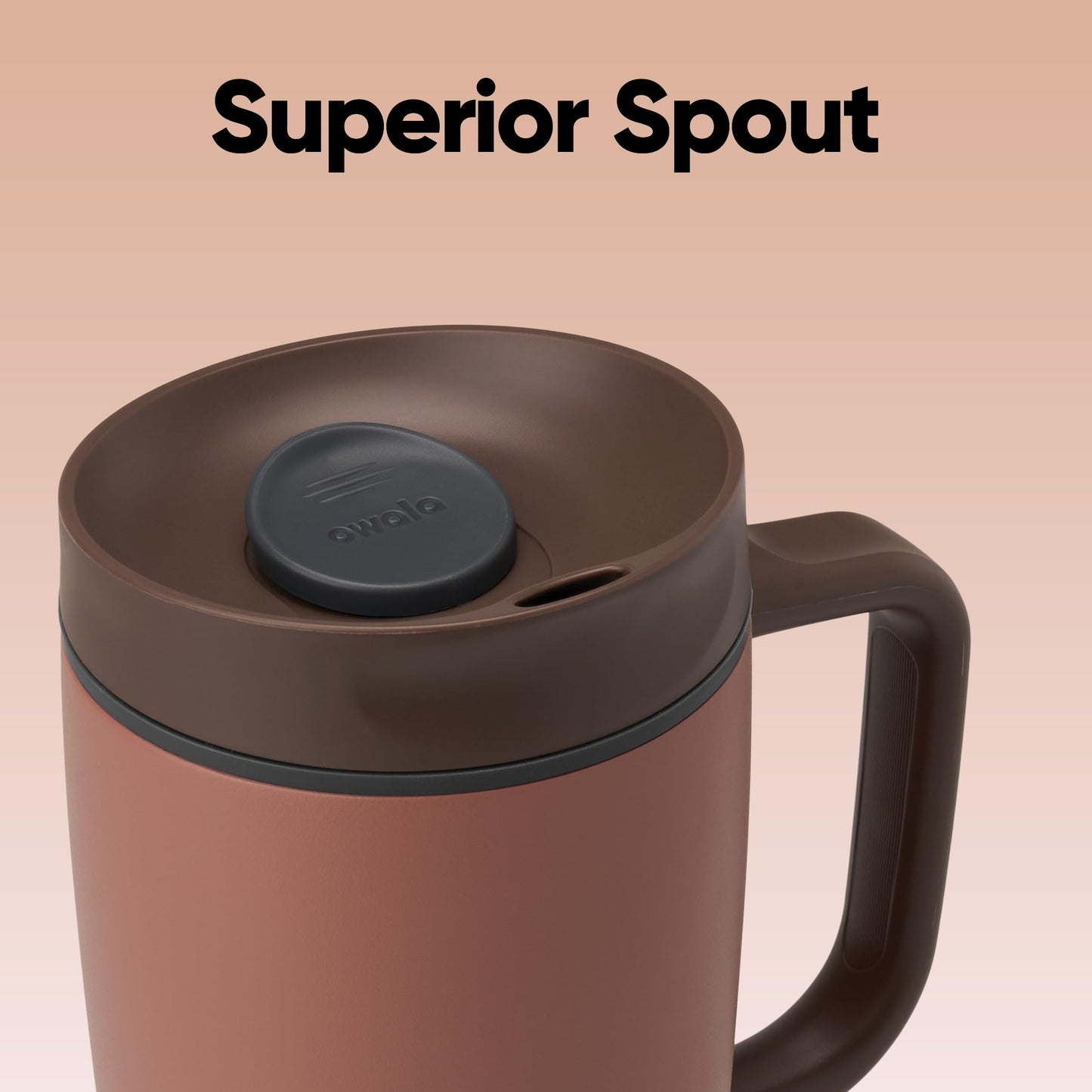 Owala SmoothSip Slider Stainless Steel Insulated Travel Mug with Handle, 100% Leak Proof, For Hot and Cold Drinks, Travel Friendly with Sliding Lock Lid, 24 oz, BPA Free, Leak Proof, Cozy Cocoa