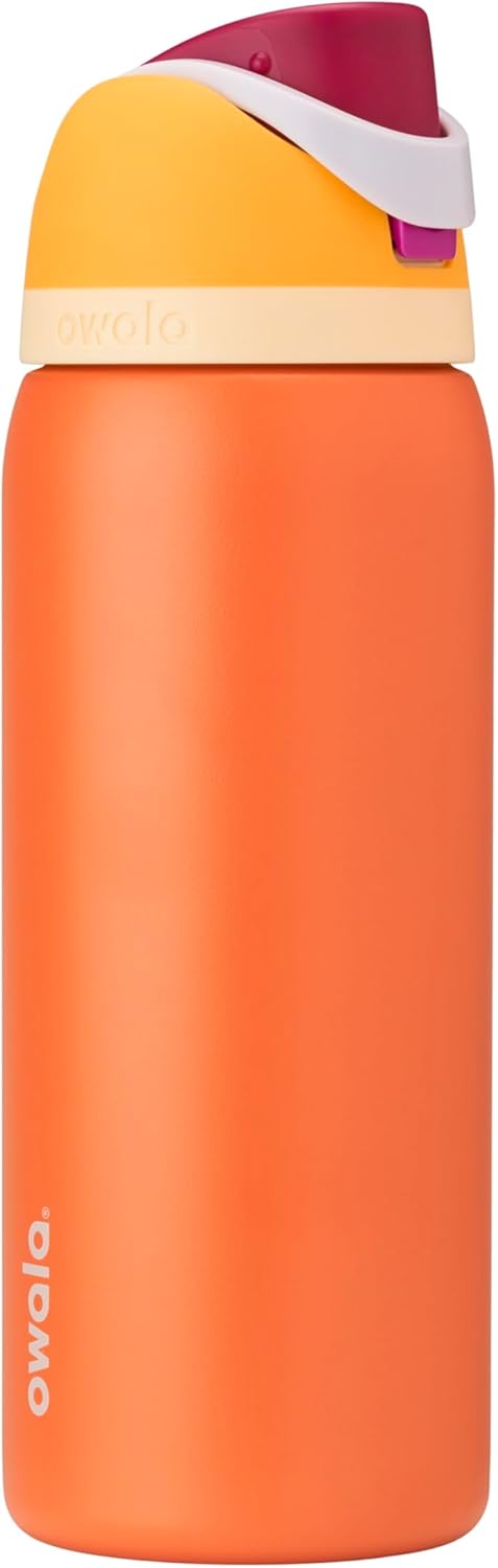 Owala FreeSip 32 oz Insulated Stainless Steel Water Bottle - BPA-Free, Straw Design for Sports & Travel | Citrus Crush