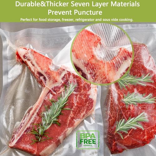Potane 8 Pack 8x20 Inch Vacuum Sealer Bags - Heavy Duty, Smell-Proof Food Storage Rolls