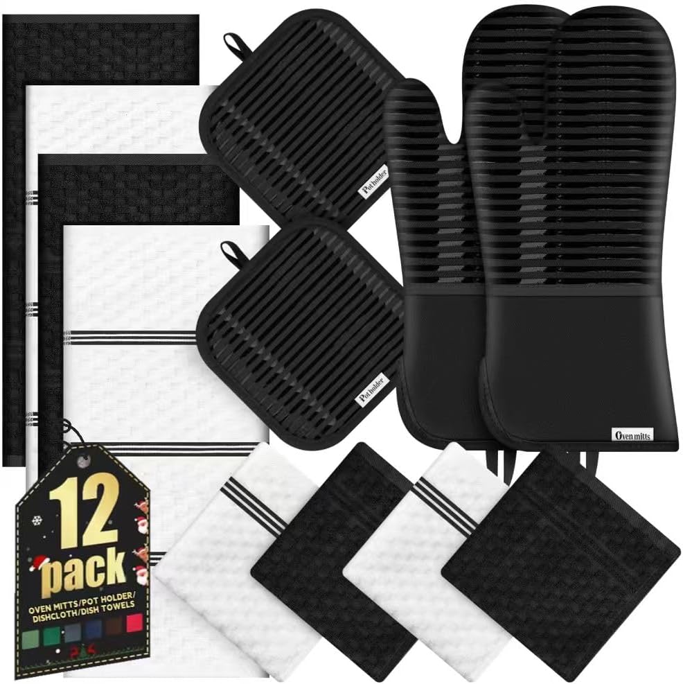 Skiennix Bread Lame Sourdough Scoring Tool Set - Includes Oven Mitts, Towels & Pot Holders