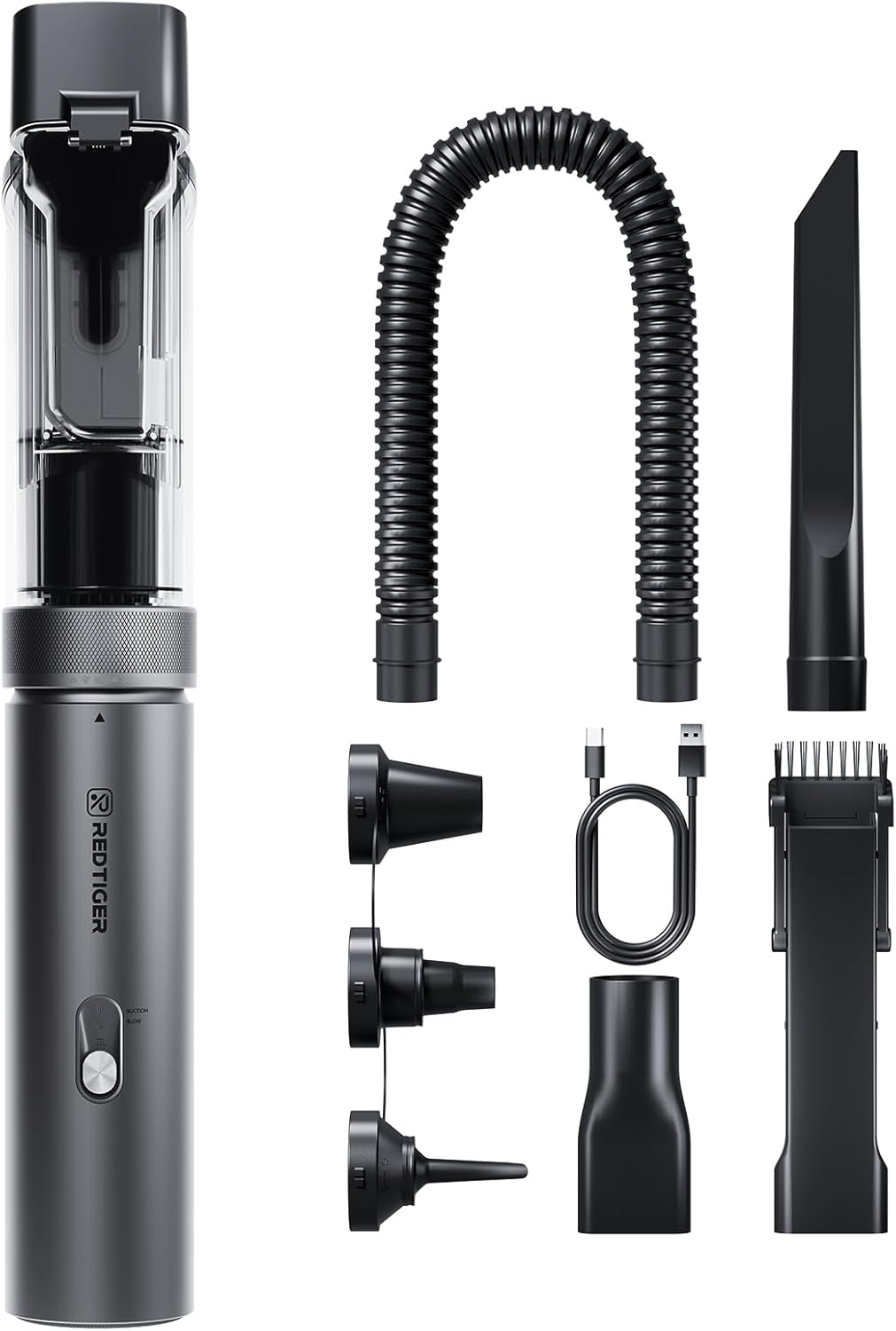 REDTIGER Cordless Car Vacuum - 21000PA Portable Handheld Cleaner with 70 Min Runtime | Lightweight 4-in-1 Design