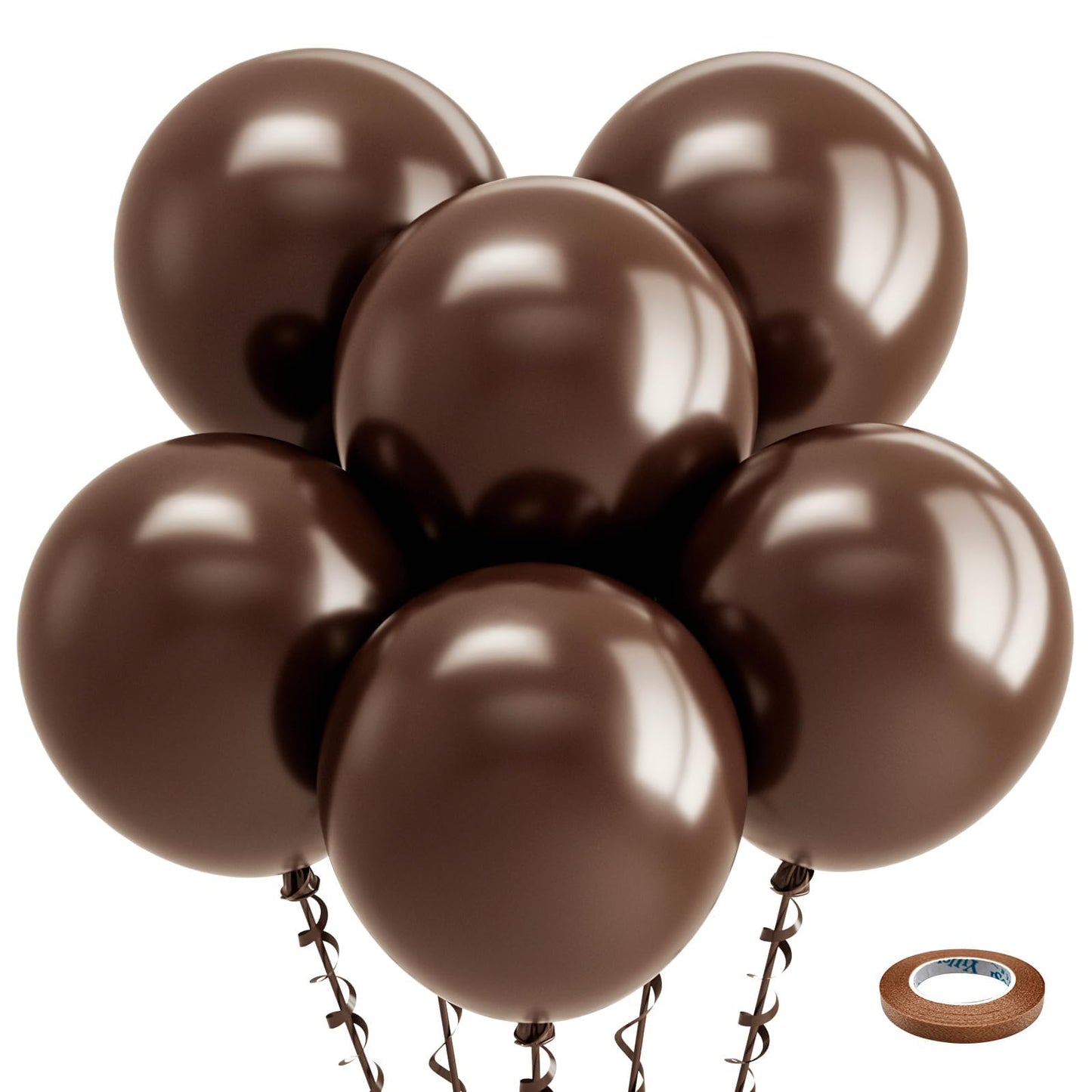 Bezente Brown Balloons 18 Inch - 30 Pack Large Thick Brown Balloons Big Round Dark Brown Latex Balloons for Thanksgiving Birthday Bridal Shower Graduation Anniversary Party Decorations
