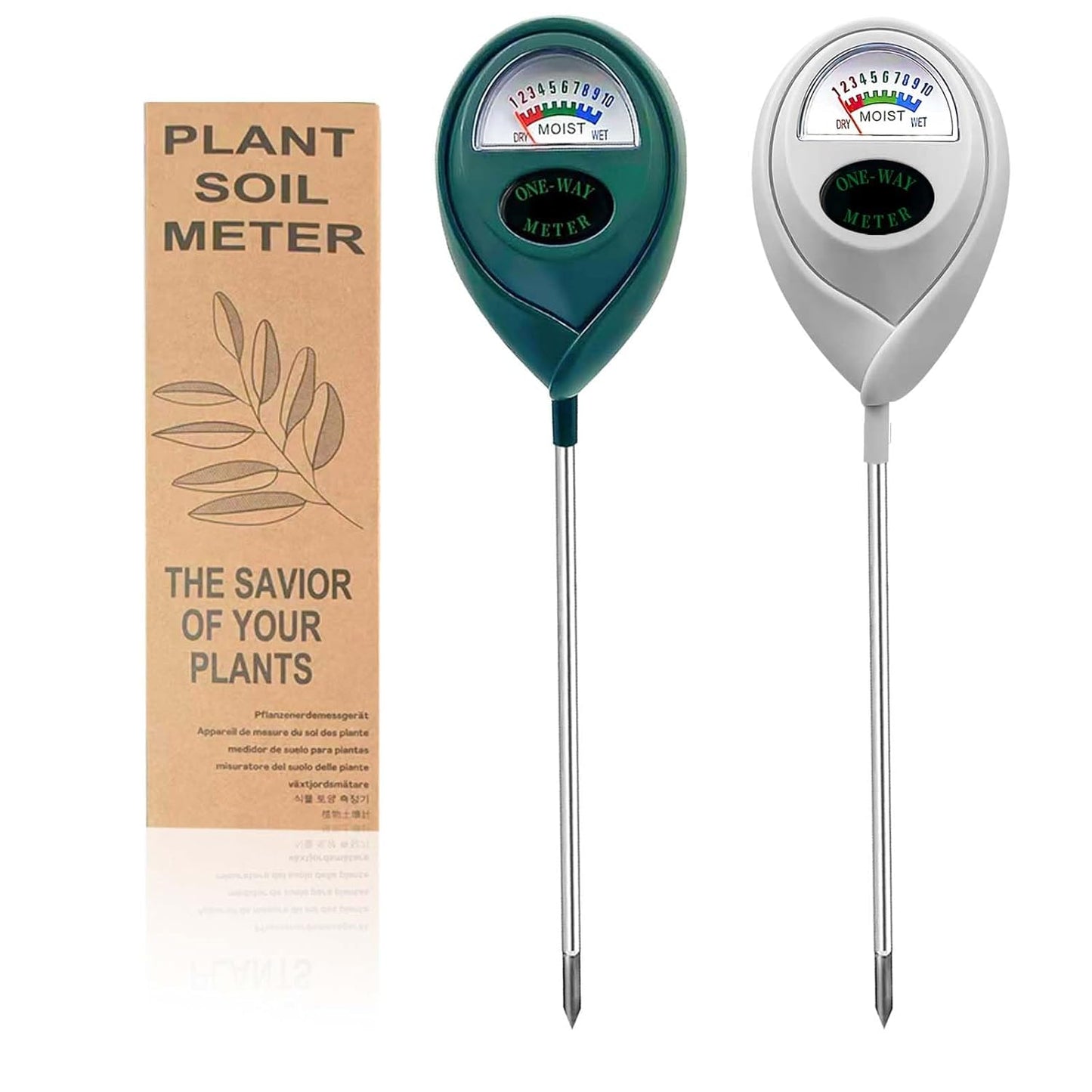Skiennix Plant Moisture Meter - Accurate Soil Moisture Sensor for Gardening | Green & White