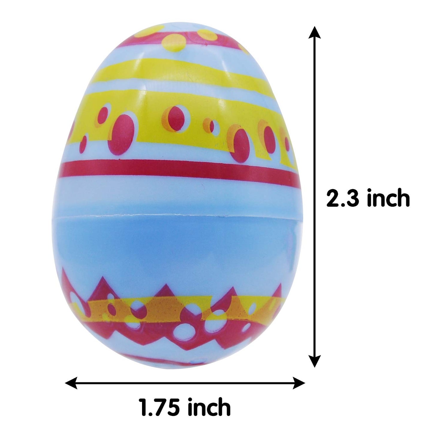JOYIN 48 Pcs Plastic Printed Bright Easter Eggs 2.3" Tall for Easter Hunt, Basket Stuffers Fillers, Classroom Prize Supplies, Filling Treats and Party Favor