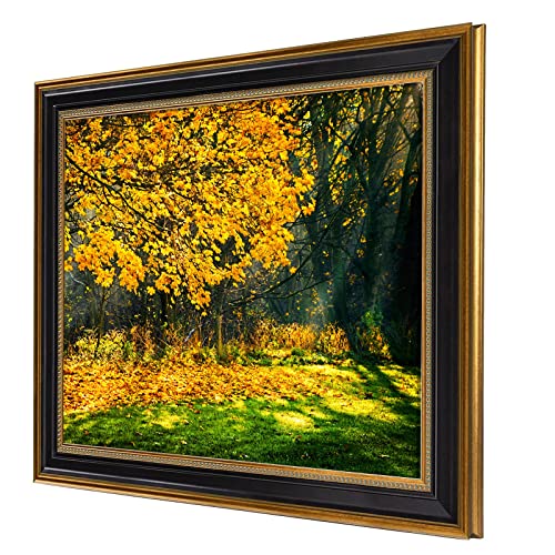 16x20 Ornate Picture Frame with Real Glass - Gold Black Poster Frame, Variation of THIS Listing