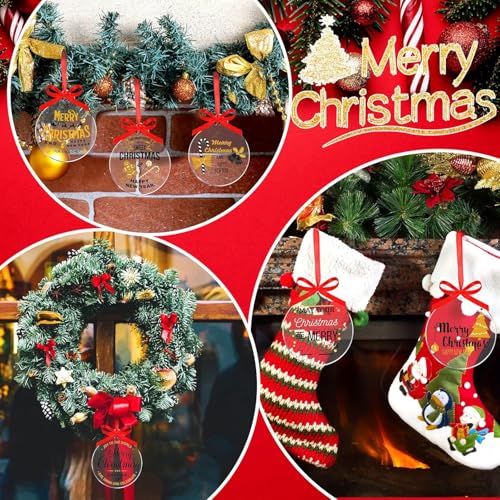 Blulu 100 Pcs 5 Inch Clear Acrylic Christmas Ornaments Discs for Crafts