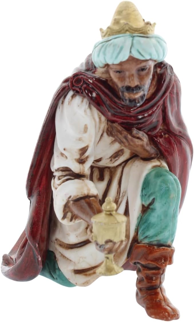 Three Wise Men for Nativity Scene of 5 Inch Scale 1:15 - Unbreakable Nativity Figures - 18th Century Style, Hand-Finished Painting, Official Product, Made in Italy, Sculptor M. Landi