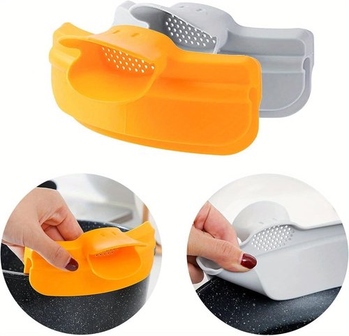 Anti-Spill Funnel - Duckbill Spout for Easy Pouring | Round Edge Liquid Guide in Yellow