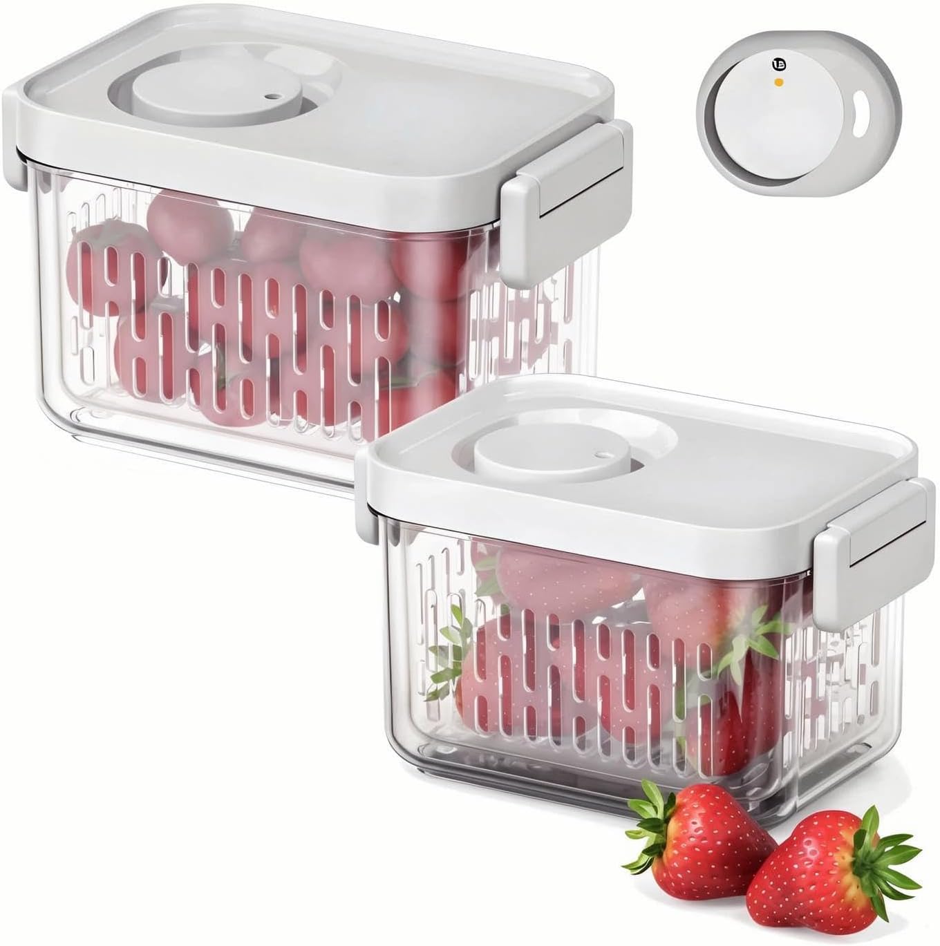 Vacane Berry Keeper - Dishwasher Safe Produce Saver | BPA-Free Clear Fruit Container, 3.8 Cup