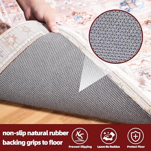 BAGAIL 8x10 Ft Felt Rug Pad with Natural Rubber Backing, Cushioned Non-Slip Floor Protector, 1/4" Thick