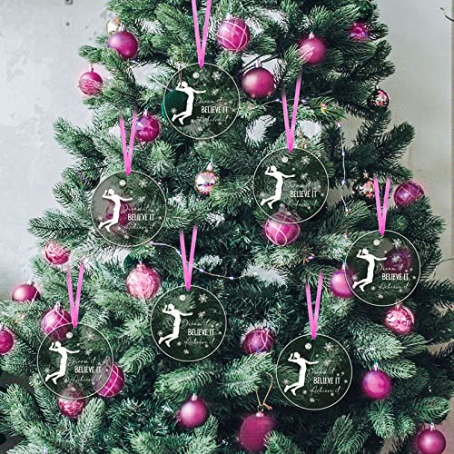 Roowest 18 Pack Volleyball Christmas Ornaments Acrylic Holiday Decorations