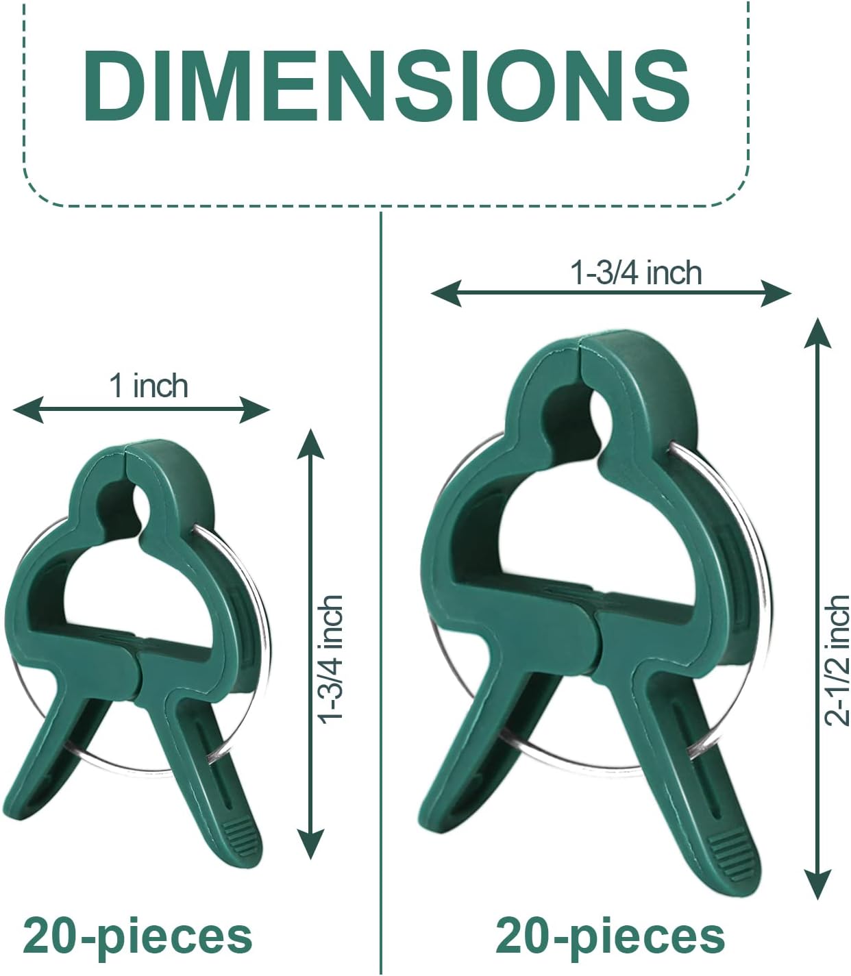 Yinghezu Plant Support Clips - 40 Pcs for Garden Tomatoes & Vines | 2 Sizes for Upright Growth