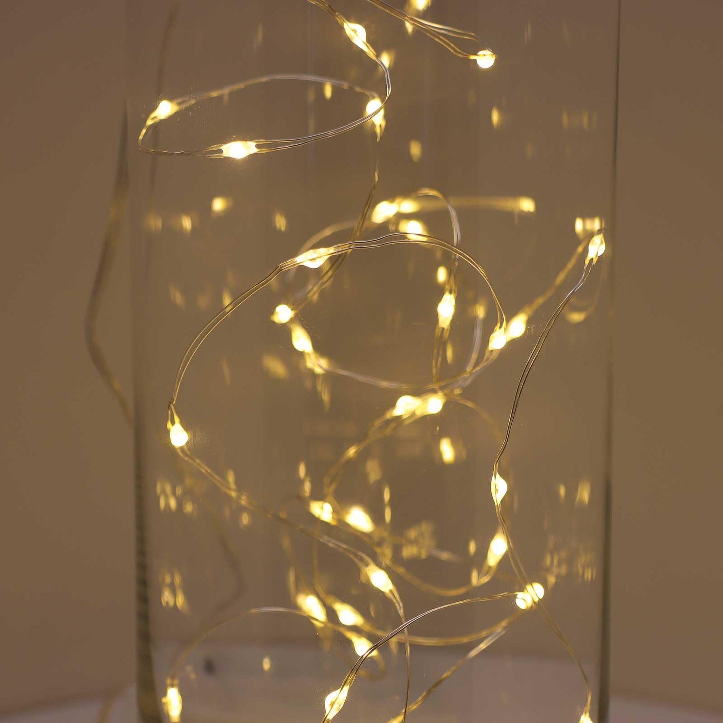 QBIS Warm White Fairy Lights Battery Operated With Timer Mode, 40 Micro LED for Mason Jars, 6.5ft Silver Wire Indoor Use