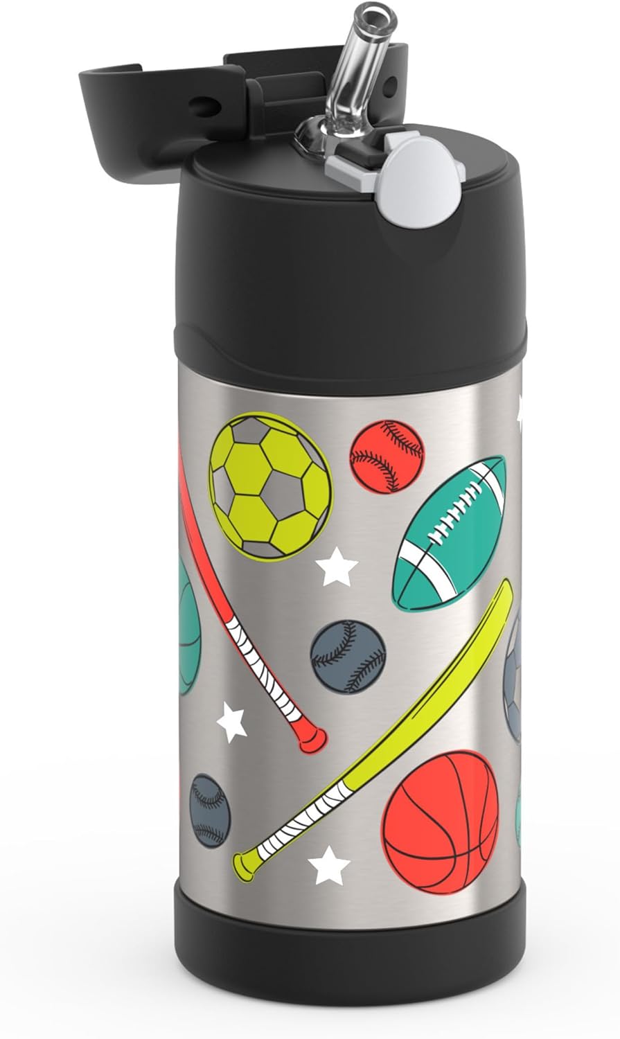 THERMOS FUNTAINER Water Bottle - 12 Ounce Stainless Steel Insulated Bottle with Straw for Kids