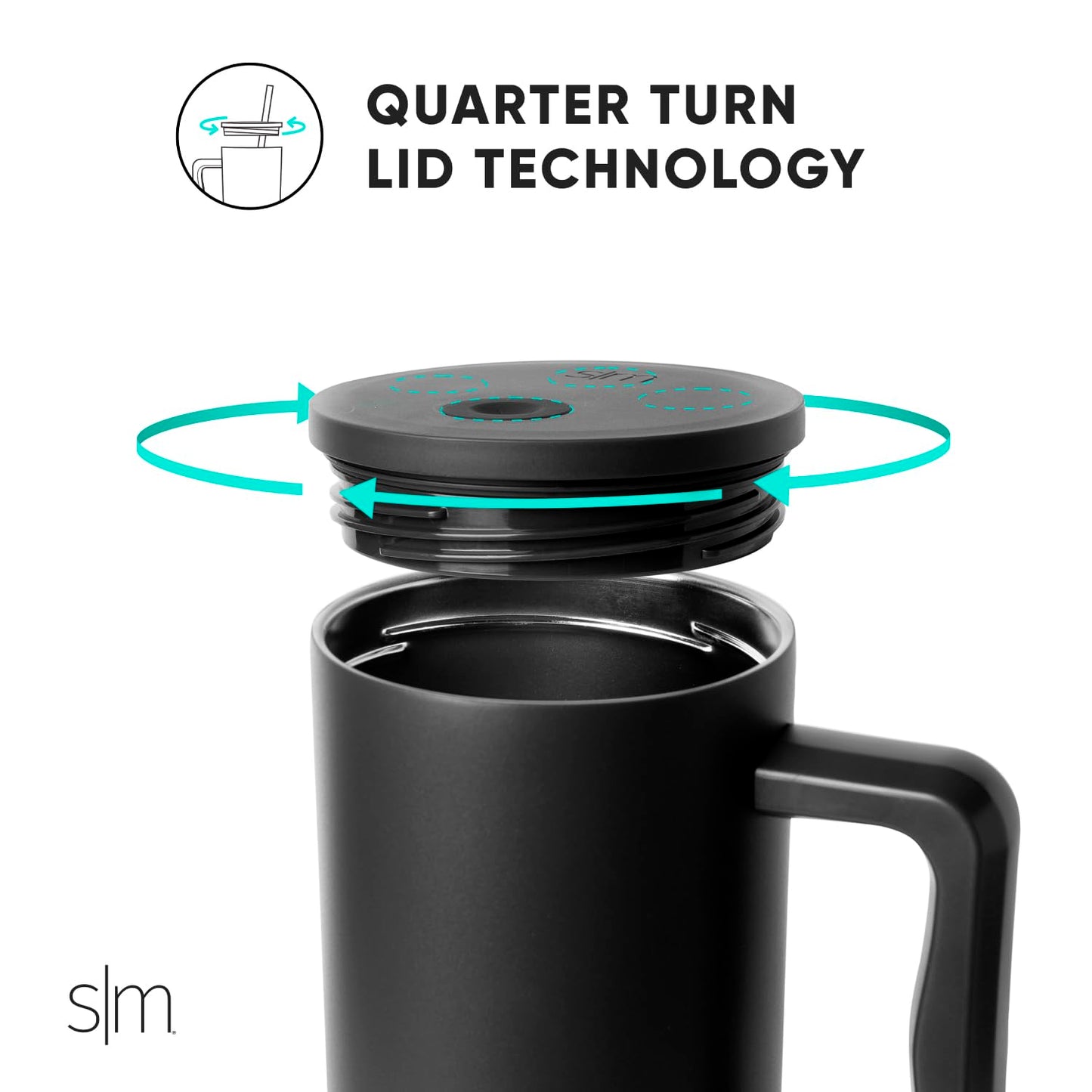 Simple Modern 30 oz Trek Tumbler with Handle and Straw Lid | Cup Holder Friendly Insulated Stainless Steel Travel Mug | Winter White