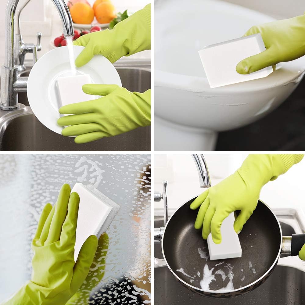 Skiennix Magic Sponge Eraser - Extra Thick Melamine Cleaning Sponges, 100 Pack | Multi-Surface Power Scrubber
