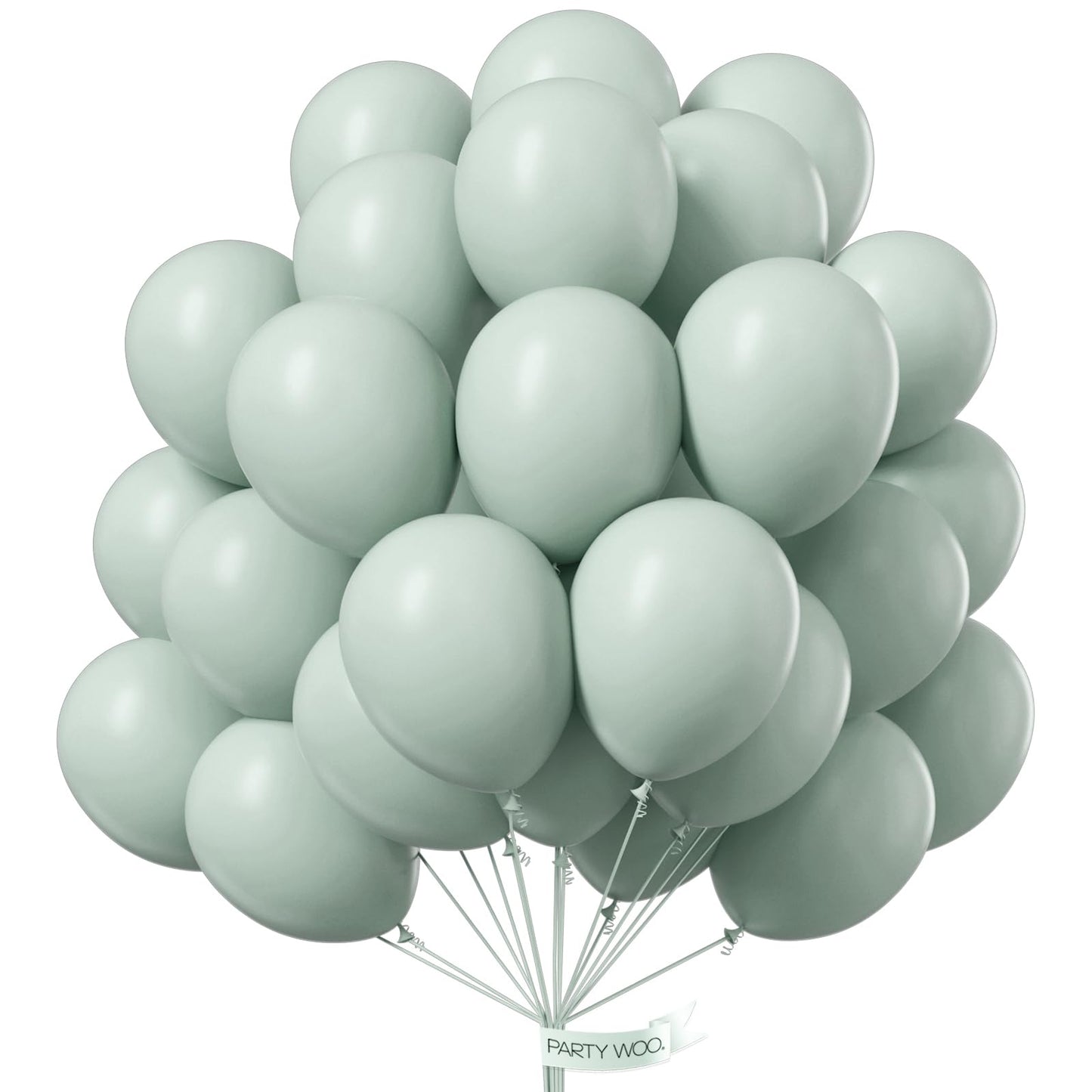 PartyWoo Dusty Green Balloons 50pcs 12 Inch Sage Olive Eucalyptus Green Boho Neutral Latex Helium Balloons for Baby Shower Wedding Jungle Dinosaur Themed Birthday Party Decorations Green-F35