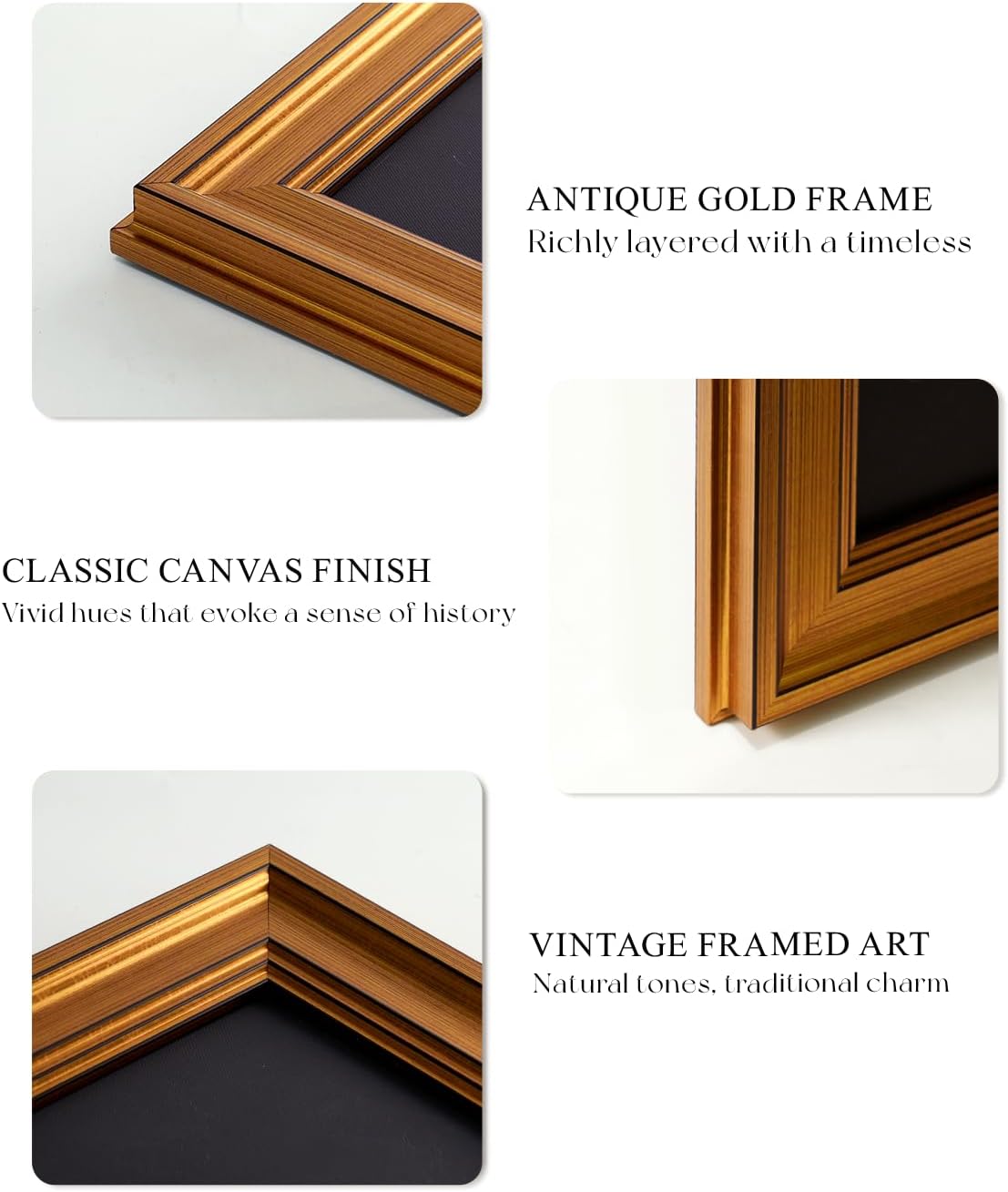 VIYYIEA Vintage Gold Framed Canvas Prints - Rustic Still Life Oranges Wall Art for Kitchen & Dining Room | 12x16 Inch