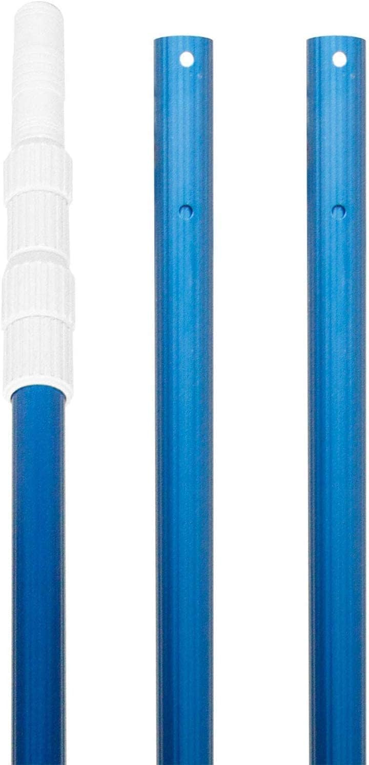 POOLWHALE 12 Feet Telescopic Swimming Pool Pole - Adjustable Aluminum Design for Skimmer Nets & Brushes