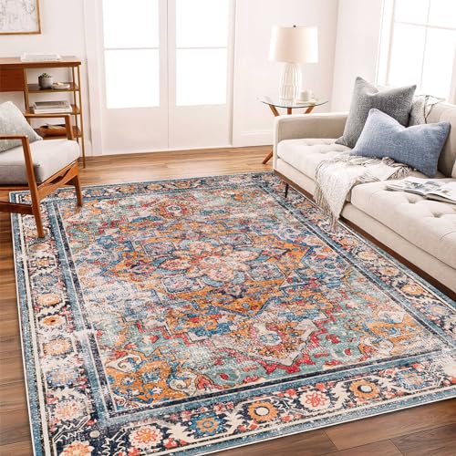 CHAMPLANT 6'x9' Washable Vintage Area Rug Boho Chic Medallion