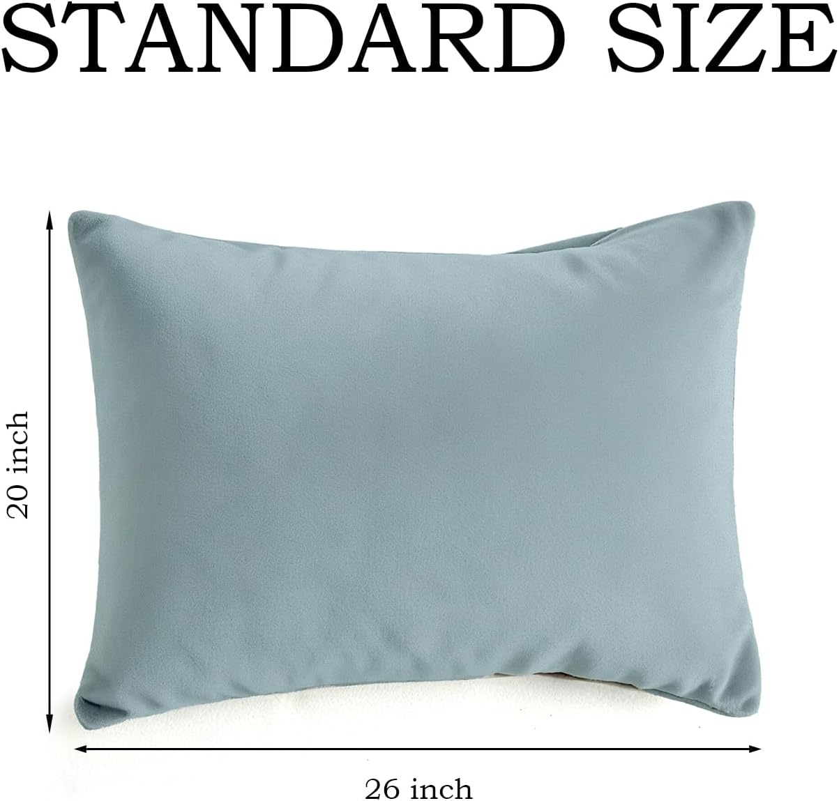Q&J Fabric Co. Standard Size Pillow Cases - Soft Brushed Microfiber, Wrinkle-Free & Fade-Resistant | Set of 2 (20x26'', Baby Blue)