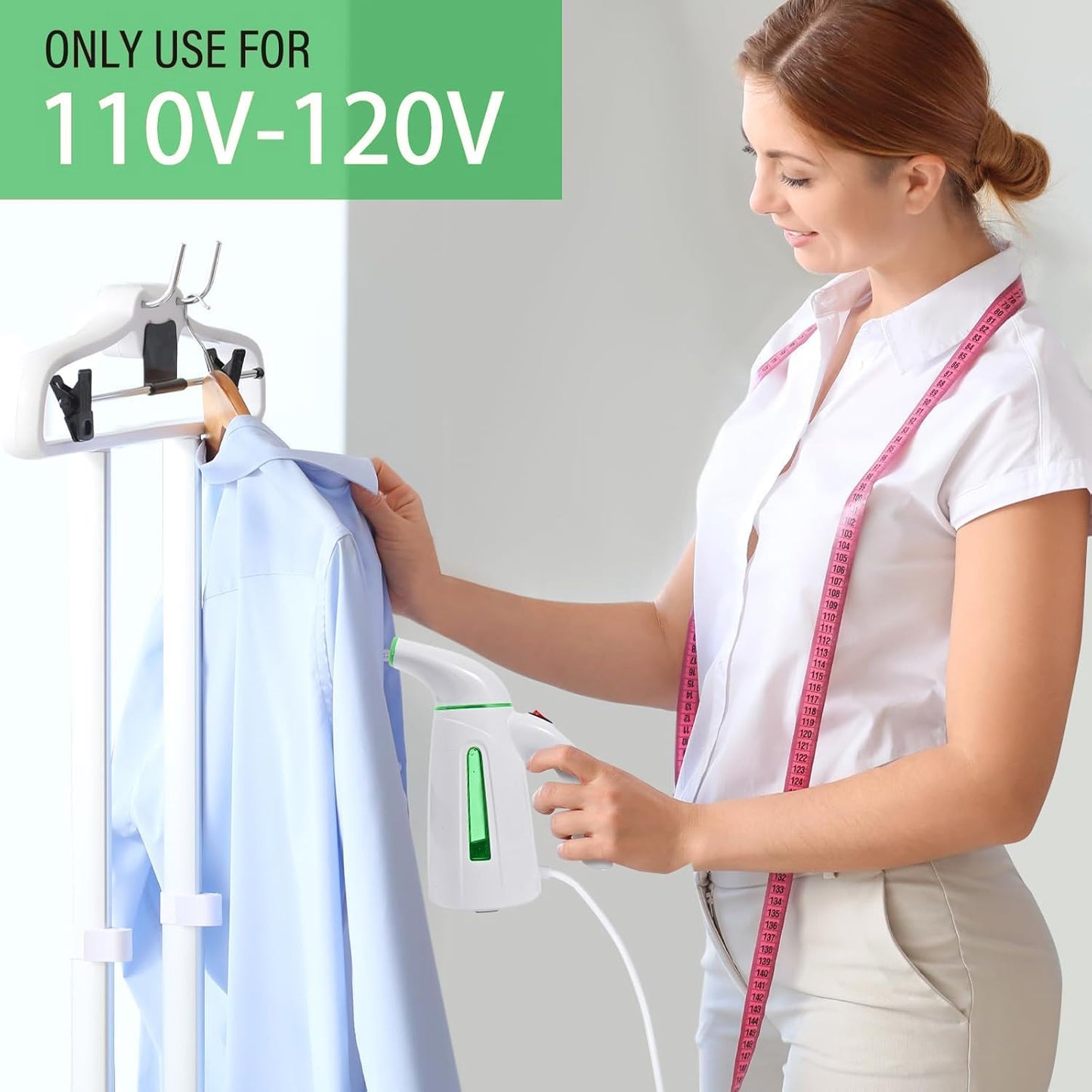 OGHom Portable Handheld Clothing Steamer - 700W Fast Heat Up, 240ml Capacity | Soft Green