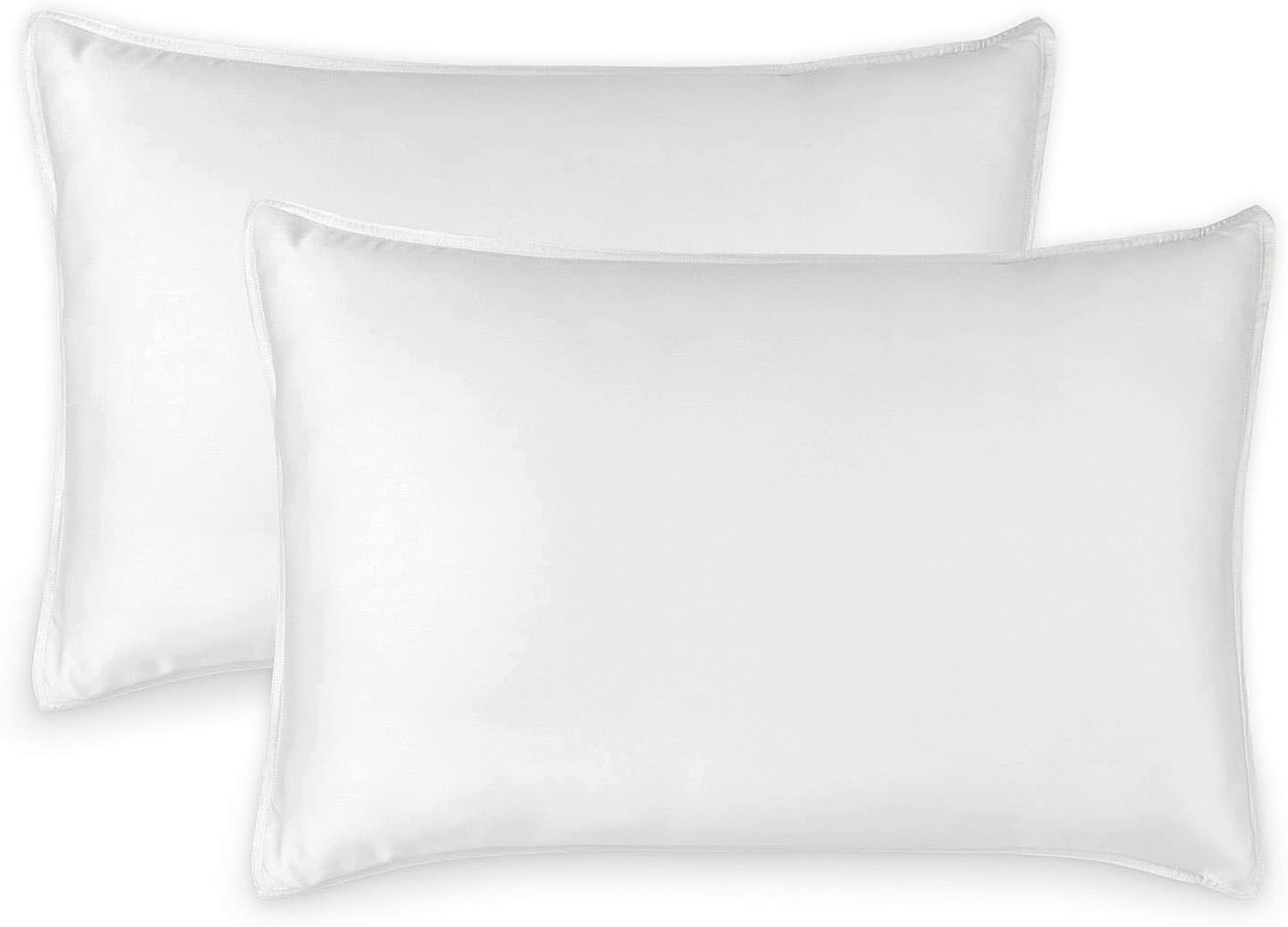 Pure Bamboo King Pillowcases - 100% Organic Viscose, Luxuriously Soft & Cooling, Double Stitching, White (Set of 2)