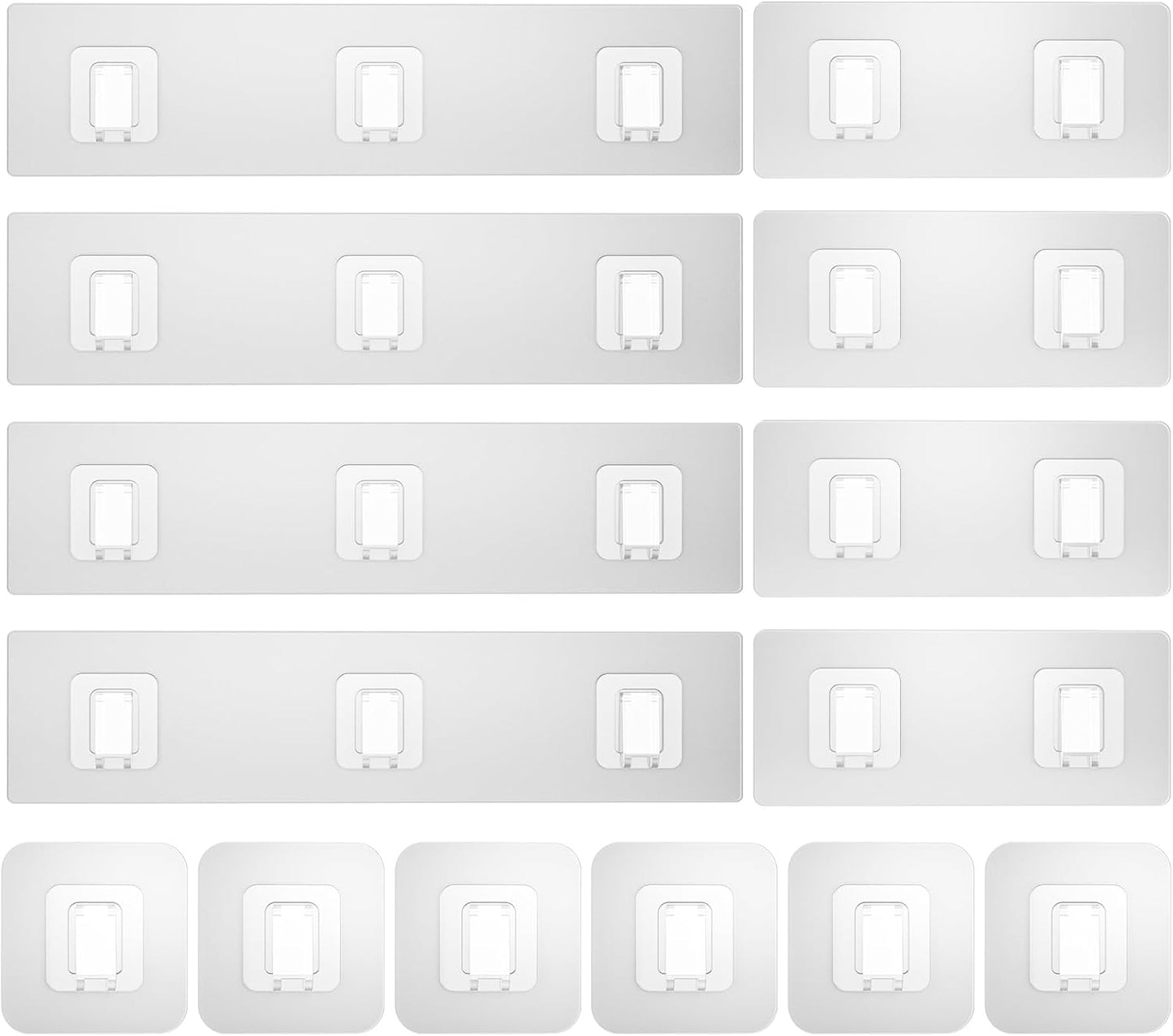Lsnisni Shower Caddy Adhesive Replacement - Waterproof Shelf Strips & Strong Hooks | 14 Pack, Clear