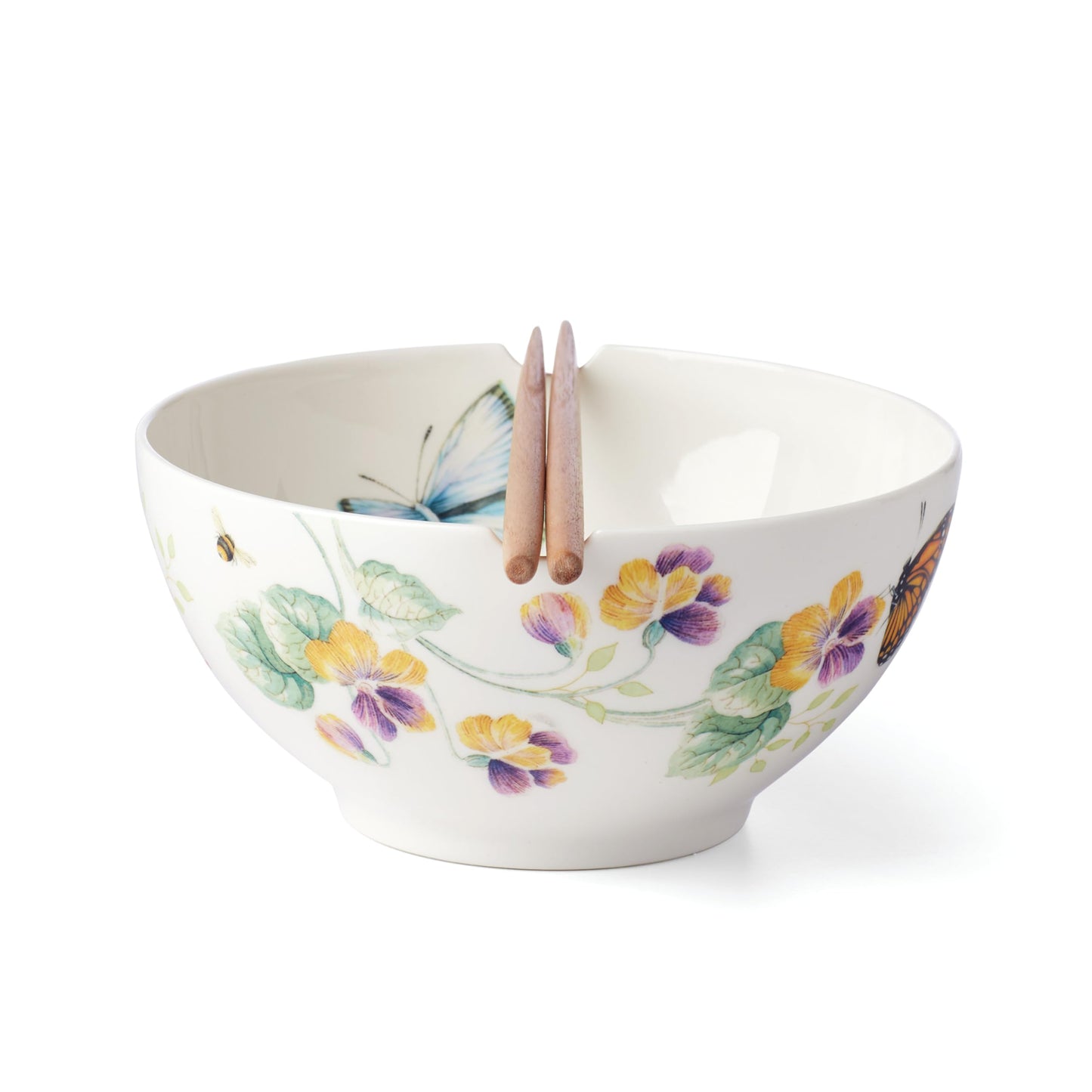 Lenox Butterfly Meadow Bowl & Chopsticks, 1.65 LB, Multi