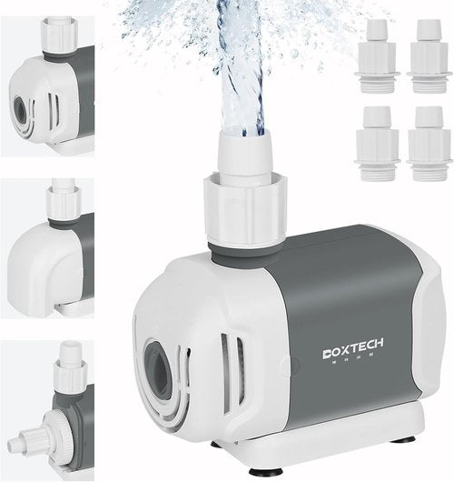 Boxtech Fish Tank Water Pump - Ultra Quiet 660 GPH Submersible Pump with 3 Nozzles | 45W High Lift for Aquariums & Ponds