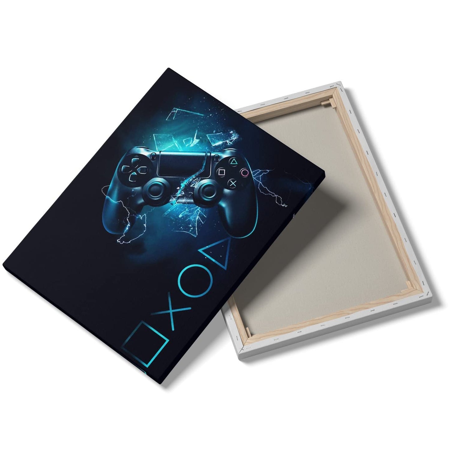 Gamer Canvas Wall Art Framed Gaming Poster Prints Video Game Bedroom Decor Gaming Room Wall Decor for Teen Boys Ready to Hang - 12x16 Inch