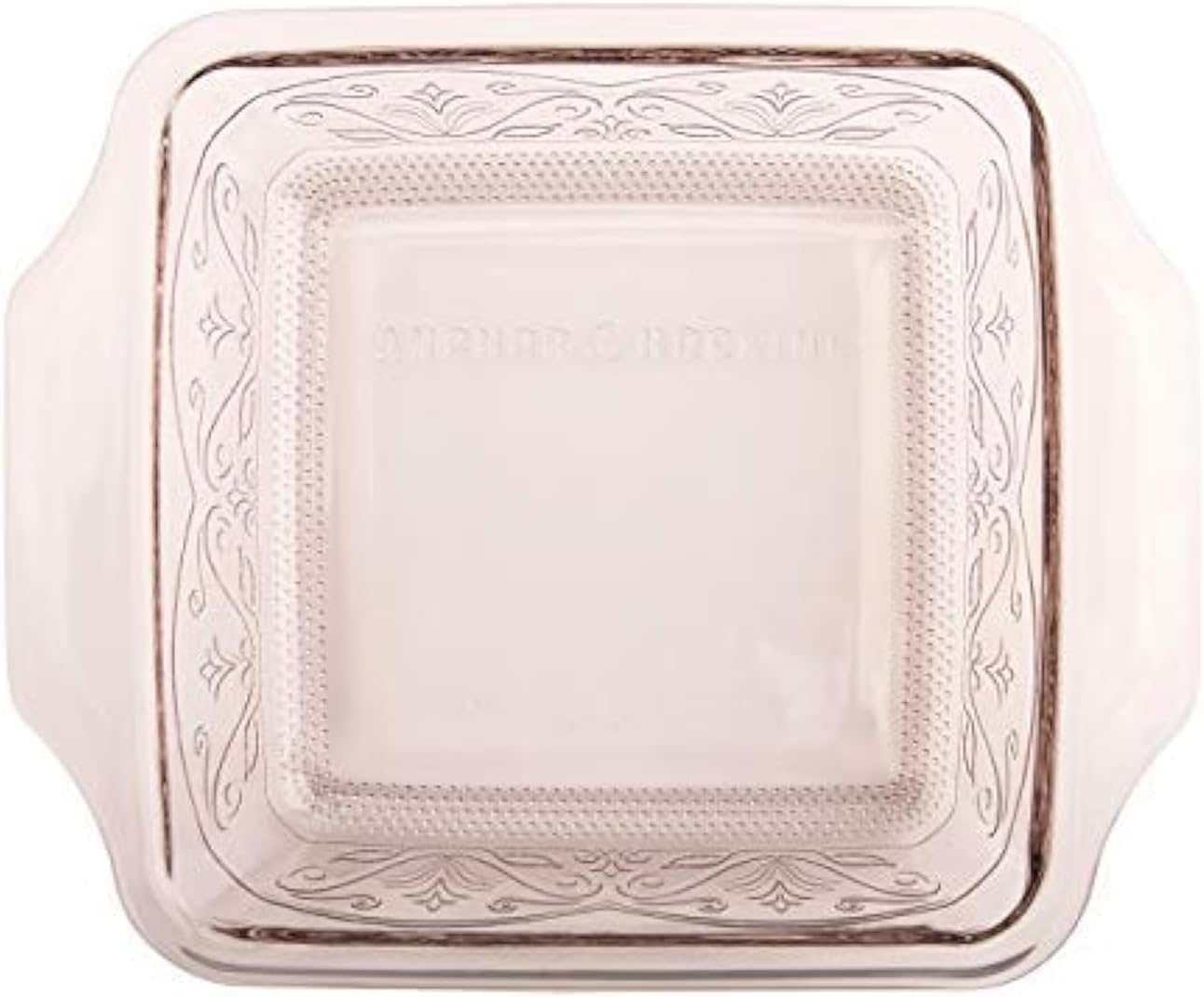 Anchor Hocking Square Baking Dish - Embossed Glass - 8 x 8 - Elegant Rose Design