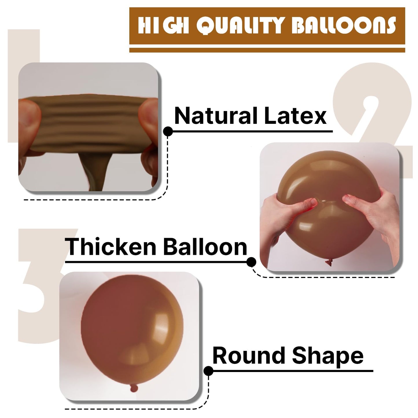 PartyWoo Brown Balloons 100pcs 5 Inch Small Mini Boho Neutral Coffee Tan Fall Latex Balloons for Wedding Baby Shower Gender Reveal Graduation Safari Woodland Birthday Fall Party Decorations Brown-F09