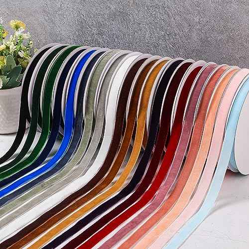 Velvet Ribbon Dark Dusty Blue,1 Inch x 20Yd,Perfect for Christmas Gift Wrapping,Floral Bouquets,Home Decor,Party DIY Decorations(1" x 20Yd Dark Dusty Blue)