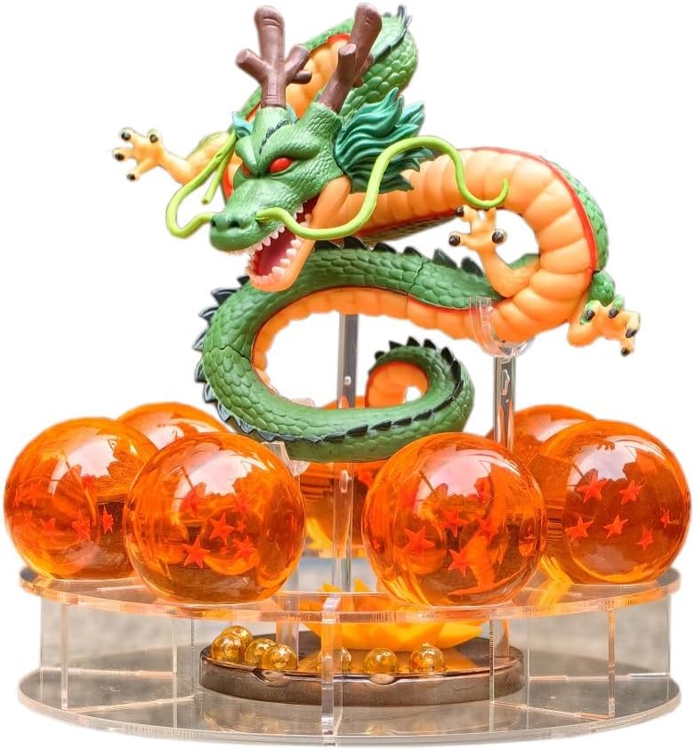 Shenron Figure Set - 3.5cm Resin Statue with Crystal Balls & Gift Box | Perfect for Halloween & Christmas