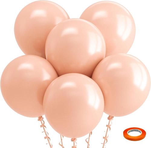 Bezente 18-Inch Pastel Orange Balloons - 30 Pack of Thick, Round Latex Balloons for Parties & Events