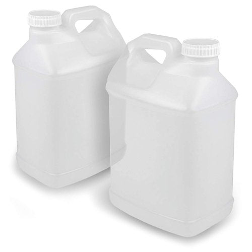 2.5 Gallon Heavy Duty F-Style Jugs with Foam Lined Lids - Hdpe Containers for Frozen Drink Mixing, Cold Brewing, Beverage, Liquid, Water Storage - 2 Pack