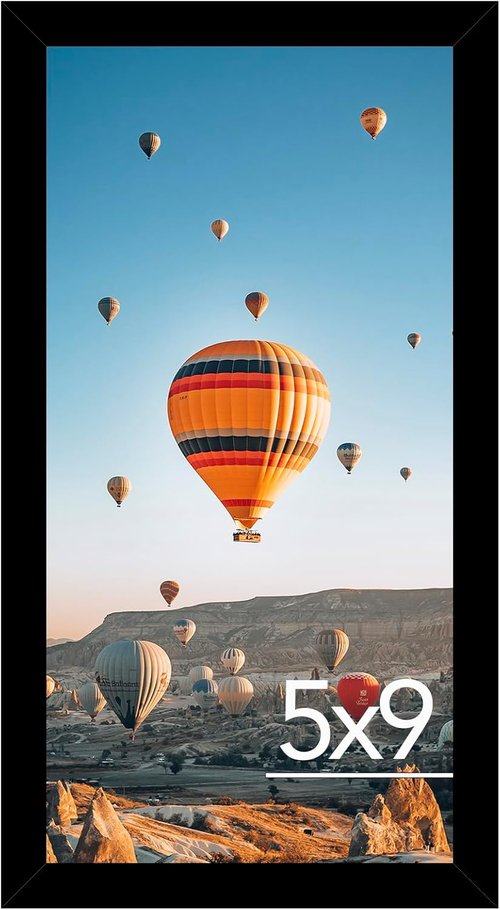 JCJMY 5x9 Picture Frame - Black Wall Mount or Tabletop Display | Shatter-Resistant Plexiglass