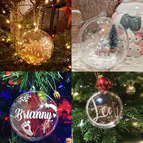 10 Pcs 2.75 inch Filling Transparent Plastic Decorative Call DIY Craft Ball Transparent Ball Christmas, Birthday, Wedding, Party and Home Decoration Ornaments ((2.75"/70mm))