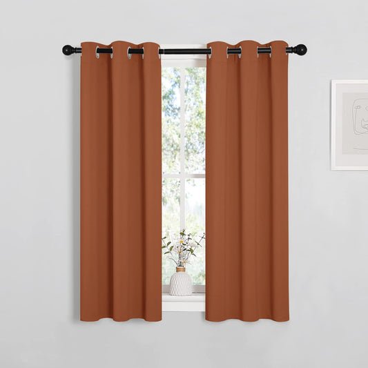 NICETOWN Burnt Orange Blackout Curtains - Thermal Insulated Drapes, 1 Pair, 29 x 40 Inches