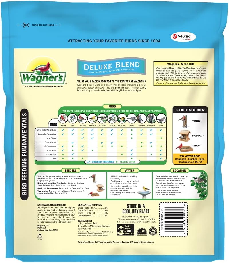 Wagner's 13008 Deluxe Wild Bird Food - Premium 10 lb Bag for Attracting Backyard Birds