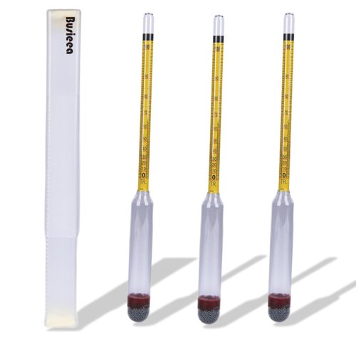 Busieea 3Pcs Hydrometer Alcohol 0-200 Proof Tralle - Accurate, Easy-to-Use Alcohol Tester for Moonshine Distilling, Home Brewing & Liquor | Alcoholmeter for All Skill Levels