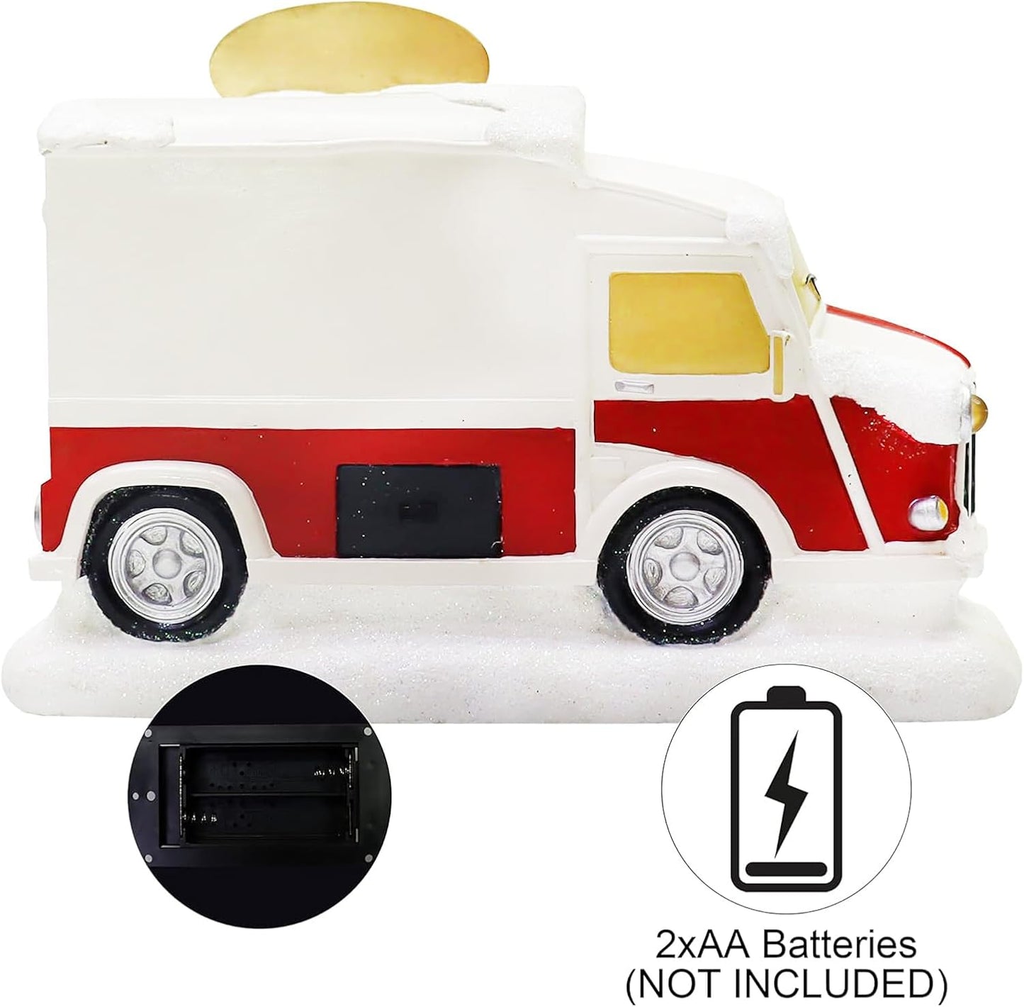 Moments In Time Christmas Village Food Truck | Lighted LED Holiday Décor - Hand-Painted Collectible Display