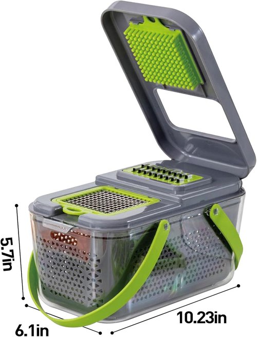 APSARAS USA Pro 18-in-1 Vegetable Chopper - Versatile Food Slicer & Cutter with 1.8L Container for Easy Meal Prep